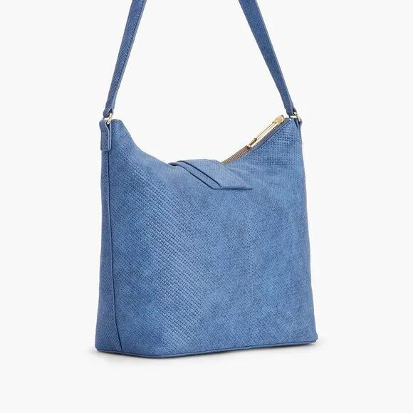 Talbots Woven Leather Hobo Style Shoulder Bag, Cornflower Blue - Picture 2 of 15